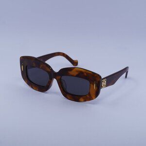 Loewe LW40114F 53A Sunglasses Blonde Havana Cat Eye Frame, Smoke Lenses